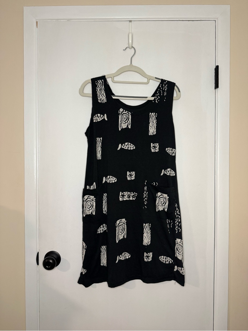 Beachy Mini Dress with White Abstract Prints